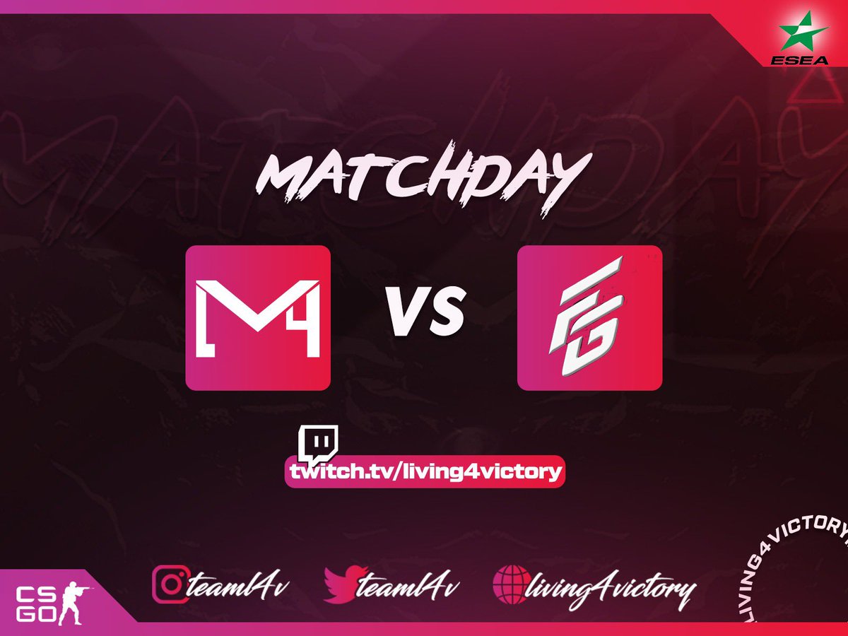🛑🛑MATCHDAY 🔥 🔥                                                    ⬇️                           
🎮 ESEA Open Season 38 !
🆚 <a href="/ForceGamingLT/">15min Force Gaming</a> 
⏰ Bugün, 21:00
🗺 de_mirage  
🎥 twitch.tv/living4victory 
 #living4victory #teamL4V #esea #csgo #GOL4V