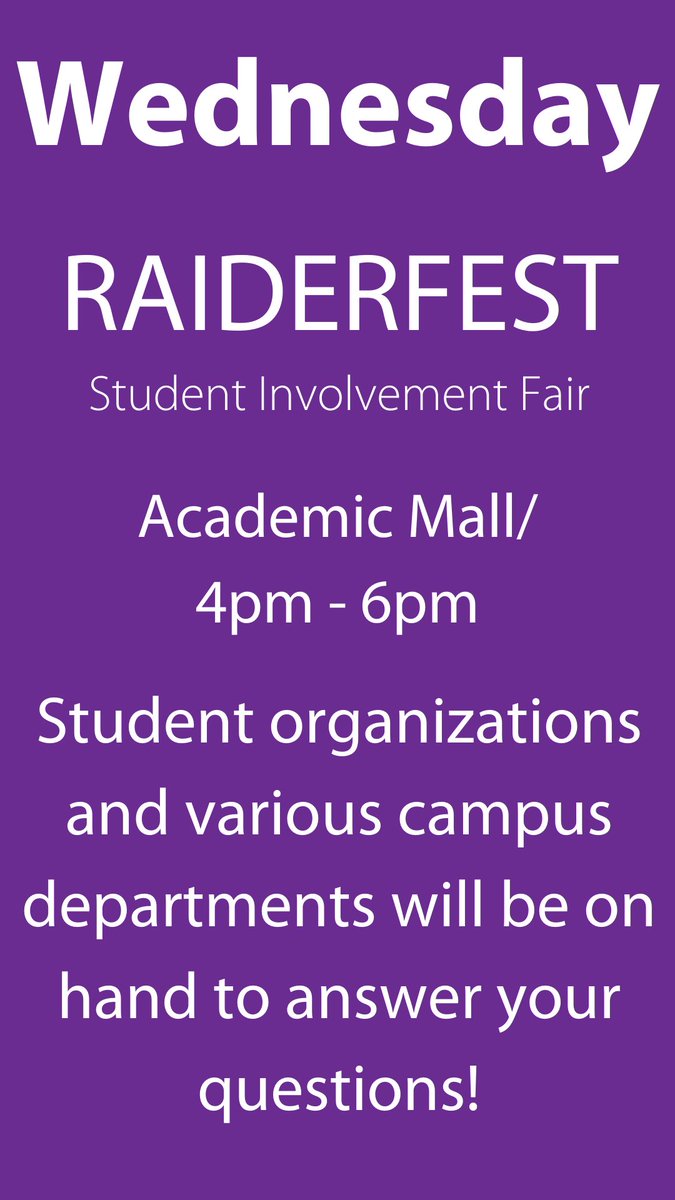 mountrpb's tweet photo. RaiderFest will be held in HPCC now due to a chance of storms. Still come out and support some awesome organizations on campus! https://t.co/sTfjl0BYCw