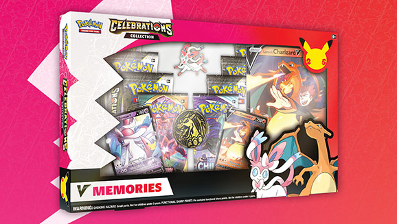 PokeGuardian's tweet photo. Celebrations Special Collection—V Memories has been officially revealed today. 

Contains promos of the previously revealed Lance's Charizard V and Dark Sylveon V

Read more on PokeGuardian

https://t.co/3Rg1aK66cK

#PokemonTCG #Pokemon #ポケカ https://t.co/gmYQjJowLe