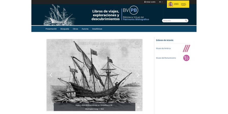 CCBiblio's tweet photo. 📚⚓La colección de #LibrosDeViajes de la #BVPB, #BibliotecaVirtual de Patrimonio Bibliográfico, está formada por #libros impresos y  #manuscritos en los que se describen #viajes, #expediciones y #descubrimientos.  

Buenas fechas para visitar su web 😊➡️https://t.co/RarhrEfuYb https://t.co/rVQGrm1kJD