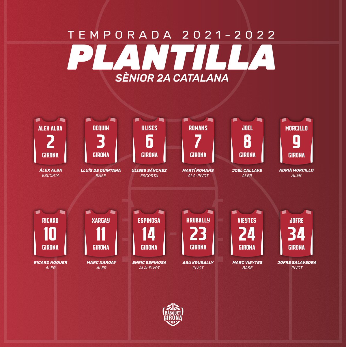 🔝 L’equip que ens representarà a 2a Catalana. Som-hi! 💪🔴⚪️

#CreixemJunts #SomhiGirona #OrgullGironí