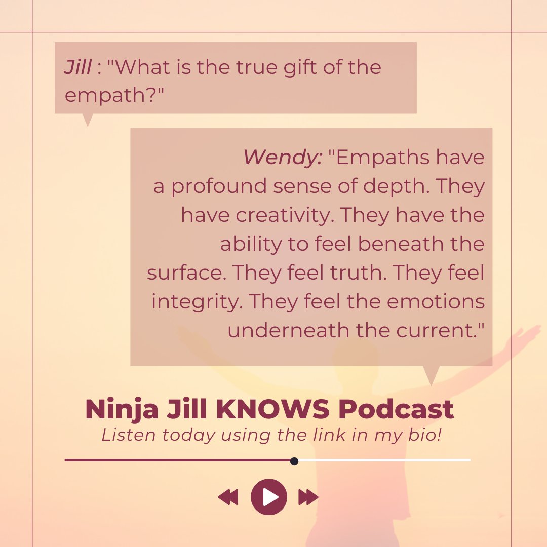 Thank you Jill Ethier for having me on your podcast, Ninja Jill KNOWS. This was a fun interview talking about being an empath. I am excited to share it with you all.  To listen to the full episode use the link below to go to!    
 ecs.page.link/sXqDg