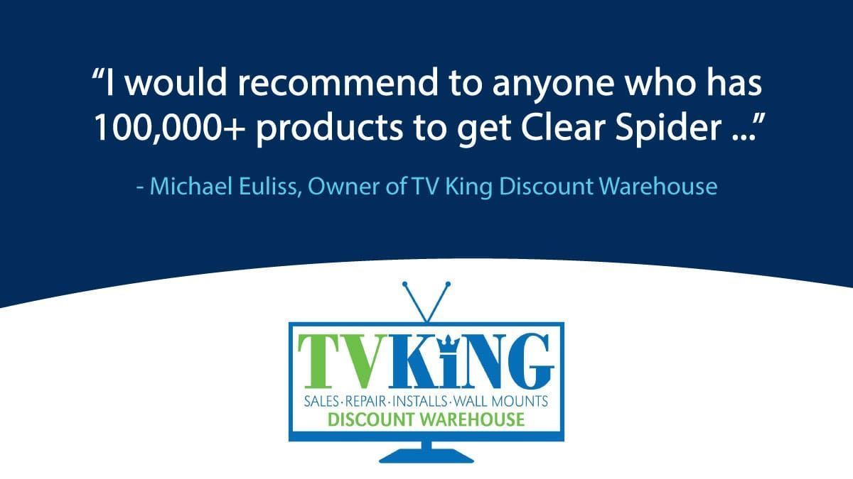 TV King Discount Warehouse was looking for a highly scalable and integrable solution to manage their hundreds of stock locations. Check out our new case study to learn how Clear Spider helped them achieve their goals! bit.ly/CS-TVKing

#ims #clearspider #casestudy #tvking