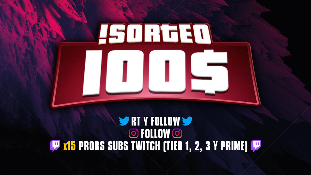🎁 SORTEO EXPRESS DE 100$ 🎁

Te los envío a tu PayPal, wallet de criptomonedas, cheque regalo de El Corte Inglés... Lo que te de la gana.

PARA PARTICIPAR: gleam.io/competitions/s…

*Subs de Twitch x15 probabilidades de ganar*
Ganador el 16 de septiembre. Suerte 💯