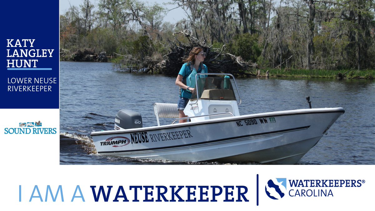 WaterkeepersNC's tweet photo. Katy Langley Hunt is the Lower Neuse Riverkeeper. One of her previous jobs? Monitoring migrating fish patterns at the Columbia, S.C. dam. Meet Katy  > https://t.co/nn8UeIPo6N #WaterkeeperWednesday 
@SoundRiversNC https://t.co/aqgk9TNt5s