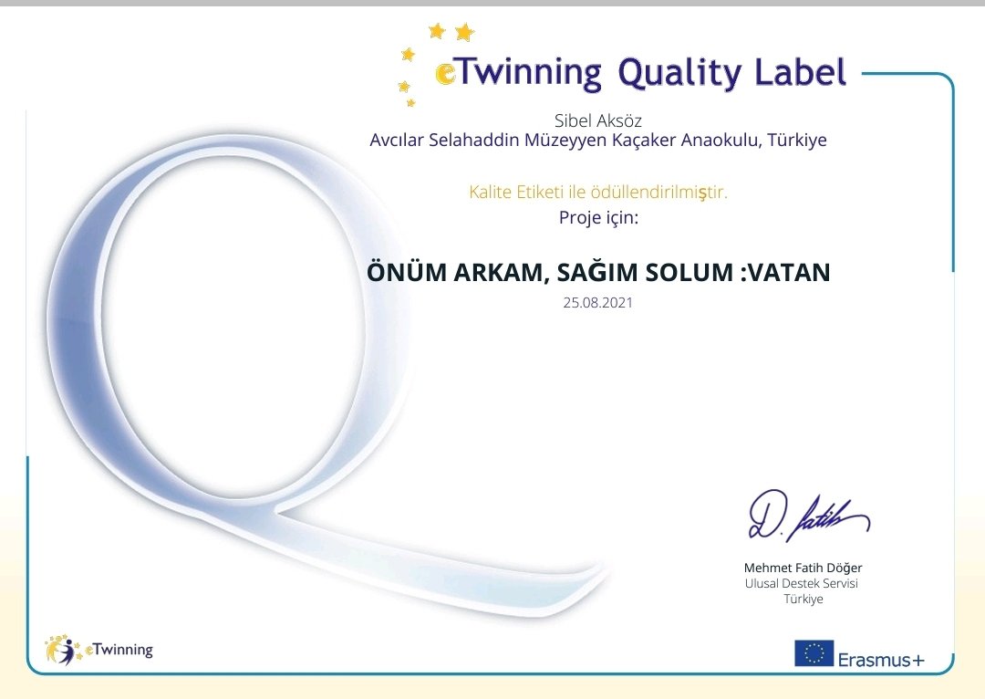 Okulumuzun yürütülen  eTwinning Projeleri Ulusal Kalite Etiketi almaya hak kazanmıştır.Emeği geçen öğretmenimizi ve öğrencilerimizi tebrik ederiz.<a href="/istanbulilmem/">İstanbul İl Millî Eğitim Müdürlüğü</a> @bbaris_yildiz <a href="/Avcilarilcemem/">Avcılar İlçe Millî Eğitim Müdürlüğü</a> <a href="/avc_twinning/">e Twinning Avcılar</a>