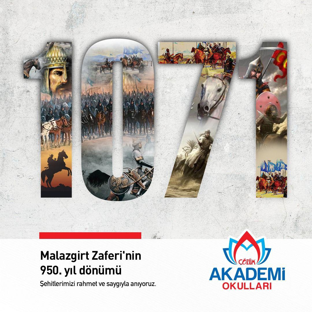Anadoluyu bizlere yurt yapan #MalazgirtZaferi'mizin 950. yılında Sultan Alparslan ve aziz şehitlerimizi rahmet, minnet ve duayla yad ediyoruz.

#ÇözümAkademiOkulları <a href="/SerikCozum/">Serik Çözüm Akademi Okulları</a>