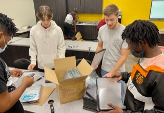 NorthAugustaHS's tweet photo. Our New Dell Tech Repair Class is fixing broken laptops, assisting in delivering laptops to homeroom classes & putting cases on new laptops for NAHS & Hammond Hill Elementary. They'll be Dell certified in no time!
#techcrew2021 #delltechcrew https://t.co/cgHgxTfG80
