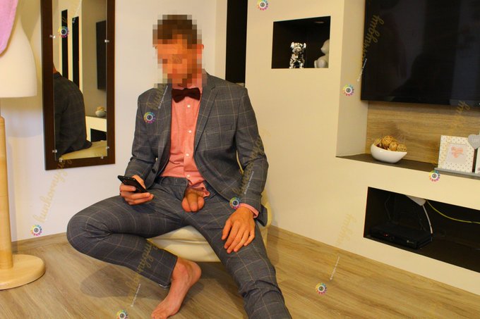 Today i bought a new suit for my brothers wedding, and i got hard ? if you want to see more photos with