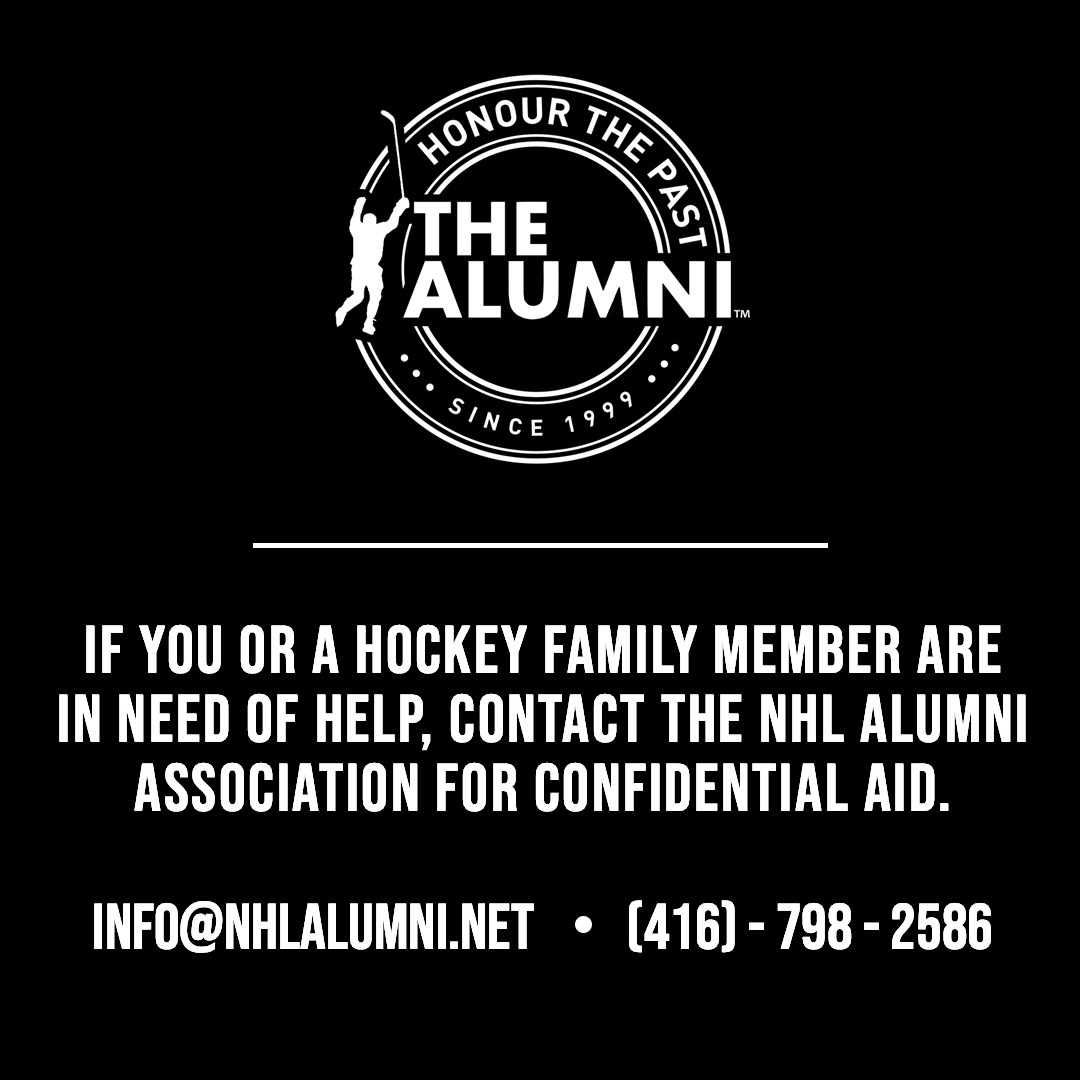 NHLAlumni's tweet image. To our #NHLAlumni family, 

If you or a family member are in need of help, don’t hesitate to contact us for confidential assistance. 

It’s ok to not be ok. 

We are all on one TEAM and together, we can make tomorrow better than today.