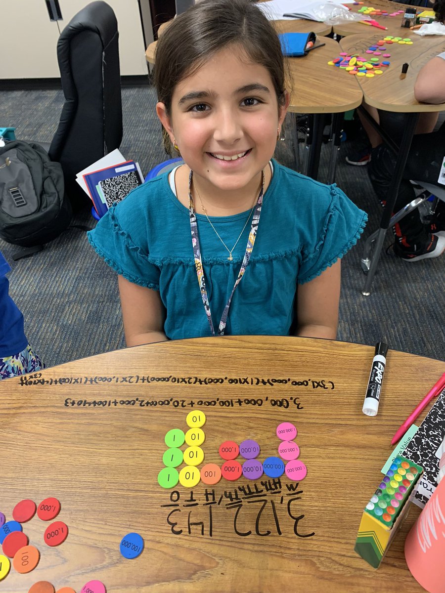 paniagua_class's tweet photo. Today, we go to build numbers using place value discs and practice writing expanded and expanded notation. #4thmath #ncepride https://t.co/FJ8OM96FvO