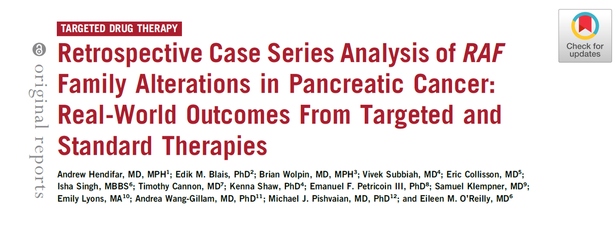 VivekSubbiah's tweet photo. 🚨Hot off the press 👉Analysis of RAF Family Alterations in Pancreatic Cancer: Real-World Outcomes. Kudos to @PanCAN team @EmilyLyons87 @arosenzweig19 @DrHendifar @MPishvaian @kennamshaw et al for the collaboration &amp; perseverance @ASCO_pubs  https://t.co/vmQihZSsyG https://t.co/BSwvUp2zMF