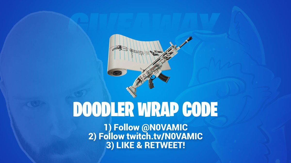 N0VAGIVES's tweet photo. DOODLER WRAP! Codes Soon 🙌 The first code I giveaway will be from this Tweet 👀

-Follow here and main @N0VAMIC 
-Like and RT ♻️
-Tag 2 friends that want this Wrap 🫂

I suggest following https://t.co/RwqFgDsP6H as well. I will be giving the majority away on Stream 👍 https://t.co/03FMTQ6eny