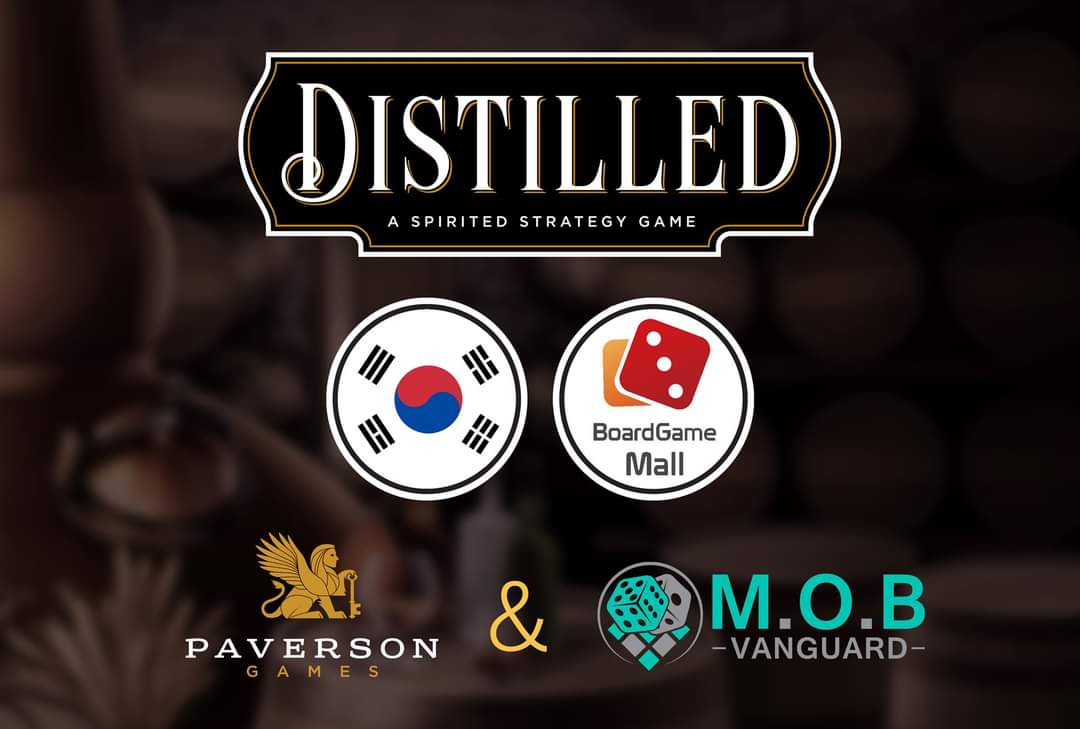 Our friends BoardGame Mall  have signed @distilled_game for a Korean edition! We thank them for joining a very crowded field of language editions for Distilled and @paverson for being top sports as ever 😉
