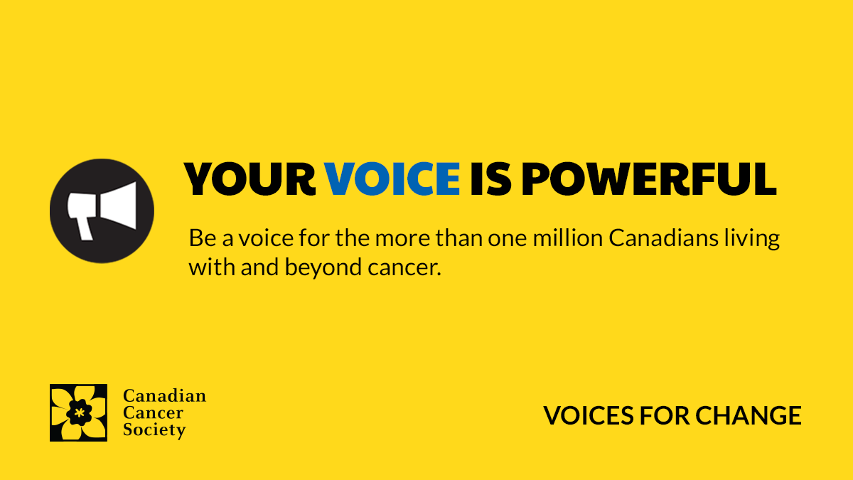 cancersociety's tweet photo. This #FederalElection, your voice is powerful. Join us in speaking out to ensure all parties make cancer care and prevention issues a priority. Take action through Voices for Change, a new way to make a difference for Canadians affected by cancer: https://t.co/7U12LiJyG2 #Elxn44 https://t.co/nuHX11uAH1