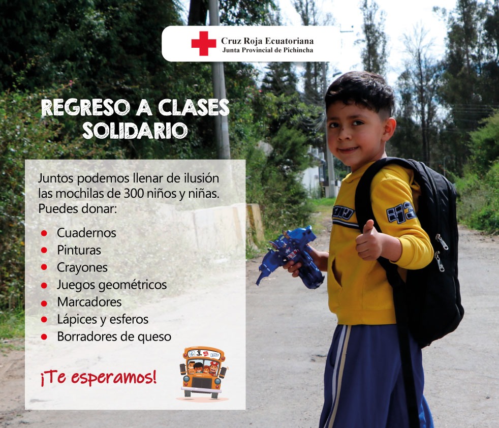 ¡Regreso a clases solidario 🤗! Puedes realizar tus donaciones de útiles escolares 📒🖍 en: 📍 #CruzRojaPichincha, San Javier y Av. Francisco de Orellana o 📍 en el stand del segundo piso del @cciquito. También contamos con el apoyo de <a href="/tottoec/">TOTTO ECUADOR</a>, #tomatis y <a href="/VitaEcuador/">Vita Ecuador</a> 🤜🏻🤛🏻.