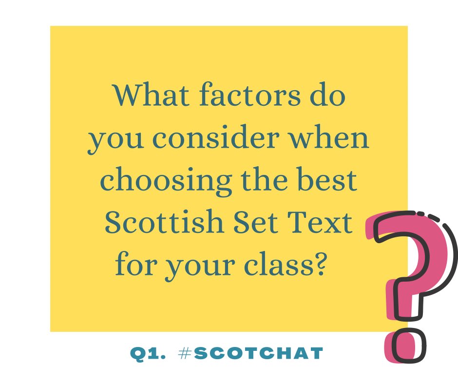 scot_text's tweet image. Let’s get our first #ScotChat started…

Question 1 - many of us have more freedom this year so what factors have we been considering when it comes to our #ScotText choices? 

#ScotChat #Q1 #cpd #ScotText #N5English #HigherEnglish