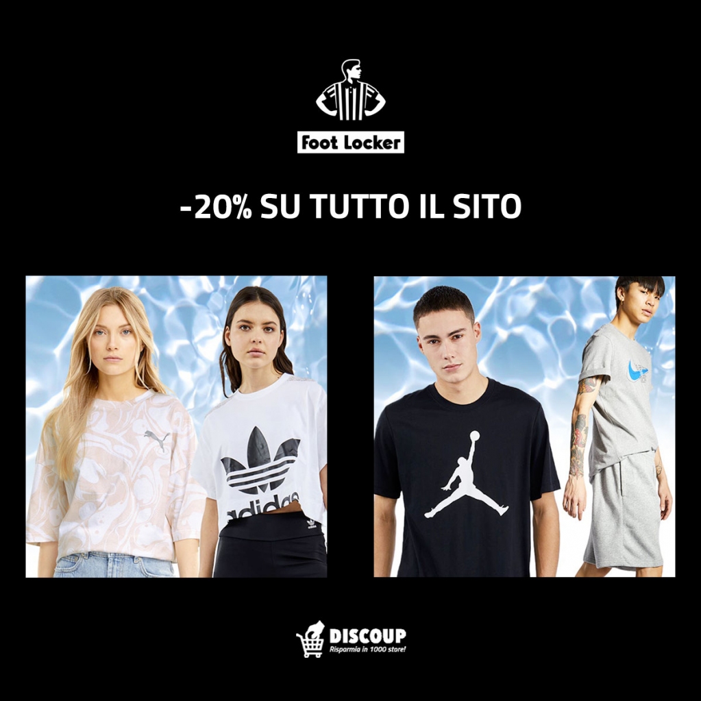 DiscoupCom's tweet image. Su Discoup puoi trovare ancora per poche ore il codice sconto Foot Locker del 20% valido su tutto! 👕

Scopri i termini di utilizzo e inizia a risparmiare cliccando qui piucodicisconto.page.link/footlocker20