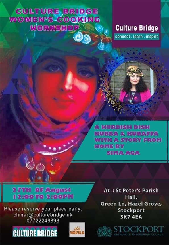 culturebridgeuk's tweet image. You are welcome to join our Culture Bridge Women’s cooking workshop this Friday the 27th, from 12:00-02:00. We will have a great time learning about making Kurdish Kubba &amp;amp; Kunffa.
#womenhealthmatters #heritagepride #togetherwecook #multiculturallife  #culturebridge