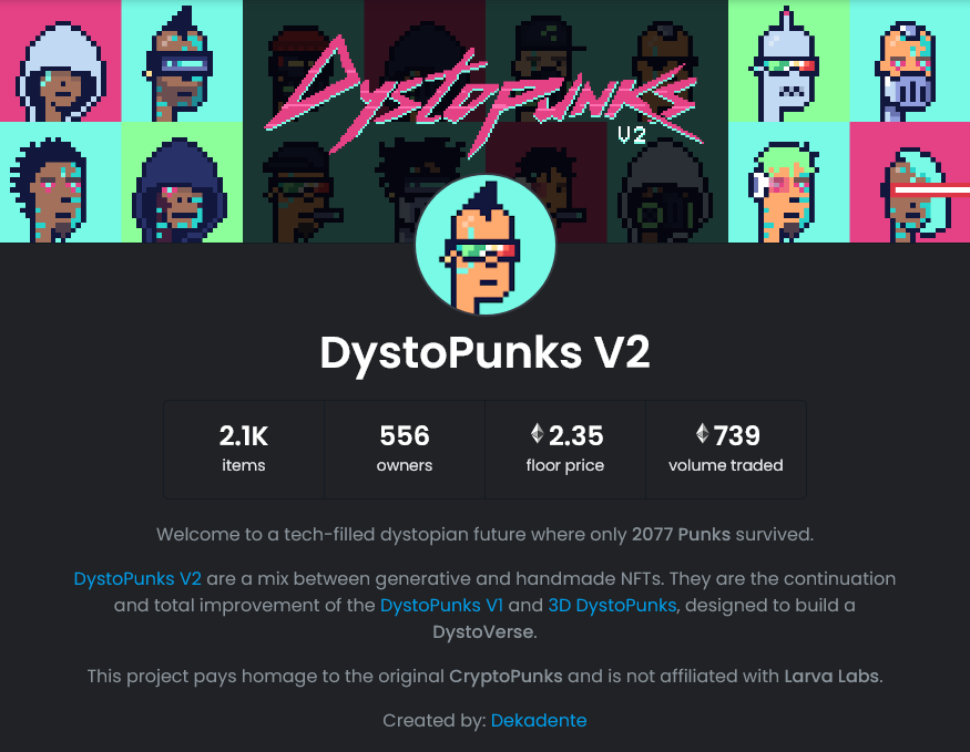 DystoPunks's tweet image. #DystosPunks is trending again, 2.3ETH floor. What a crazy madness day 

To celebrate I will do the best #Giveaway ever: A DystoBot🤖 Floor price: 11.11ETH🔥 

1. Follow @DystoPunks @DystoBotV2 &amp;amp; @DekadenteETH 
2. Retweet
3. Tag 3 friends

Ends in 7 days, September 1 at 17:07 UTC