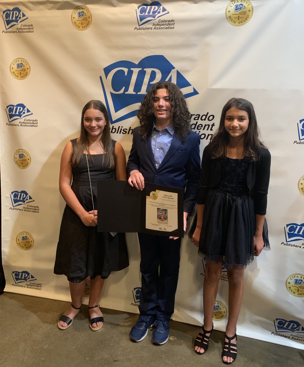 KB_Jensen's tweet image. Imagine winning an award for something you wrote as a tween? Our #tween camp #writers got first place in juvenile fiction at the Colorado Independent Publishers Association Evvy awards for their anthology, A Thousand Feelings. Youngest award winners there by far. 3 of the authors