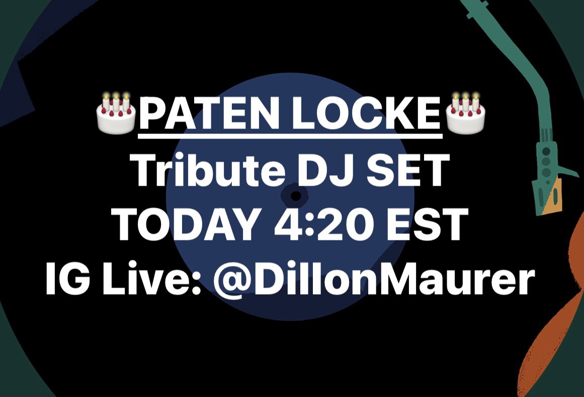 All Paten Locke beats, rhymes & cuts today. My IG live. 4:20pm EST. 

Happy Bornday P. Miss ya Peabo. #PlanetLocke #PatenLocke #PLocke