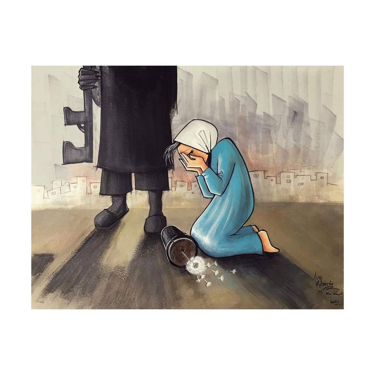 Afghanistan’s first female graffiti artist Shamsia Hassani <a href="/ShamsiaHassani/">Shamsia Hassani</a> shares her latest acrylic painting works that show a fading of hope for women. 

instagram.com/p/CTAdNd8os9O/…