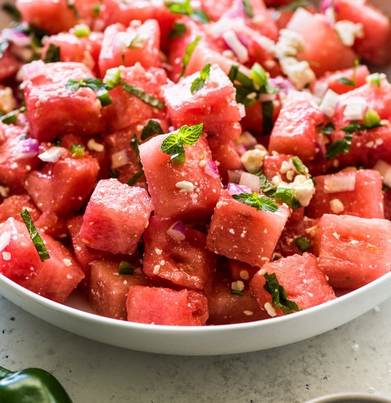 As our final August suns set, we still have time for a few delicious summer meals! This watermelon &amp; feta salad is naturally sweet, acidic, punchy -- and perfectly balanced by crunchy and savory Morsels atop. Recipe link: margotsmorsels.com/blogs/recipes/… 🙃🍉