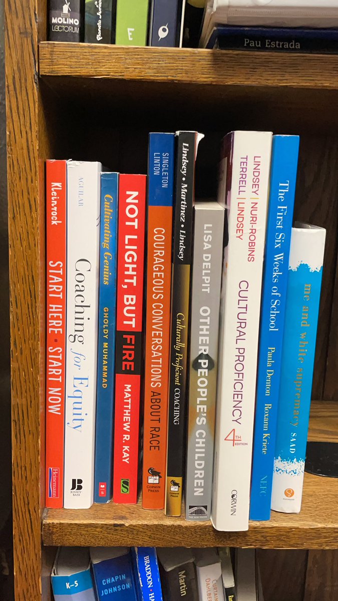 Setting up my bookshelf in my new office ❤️  @teachntransform <a href="/GholdyM/">Gholdy Muhammad</a> <a href="/brightmorningtm/">Elena Aguilar</a>