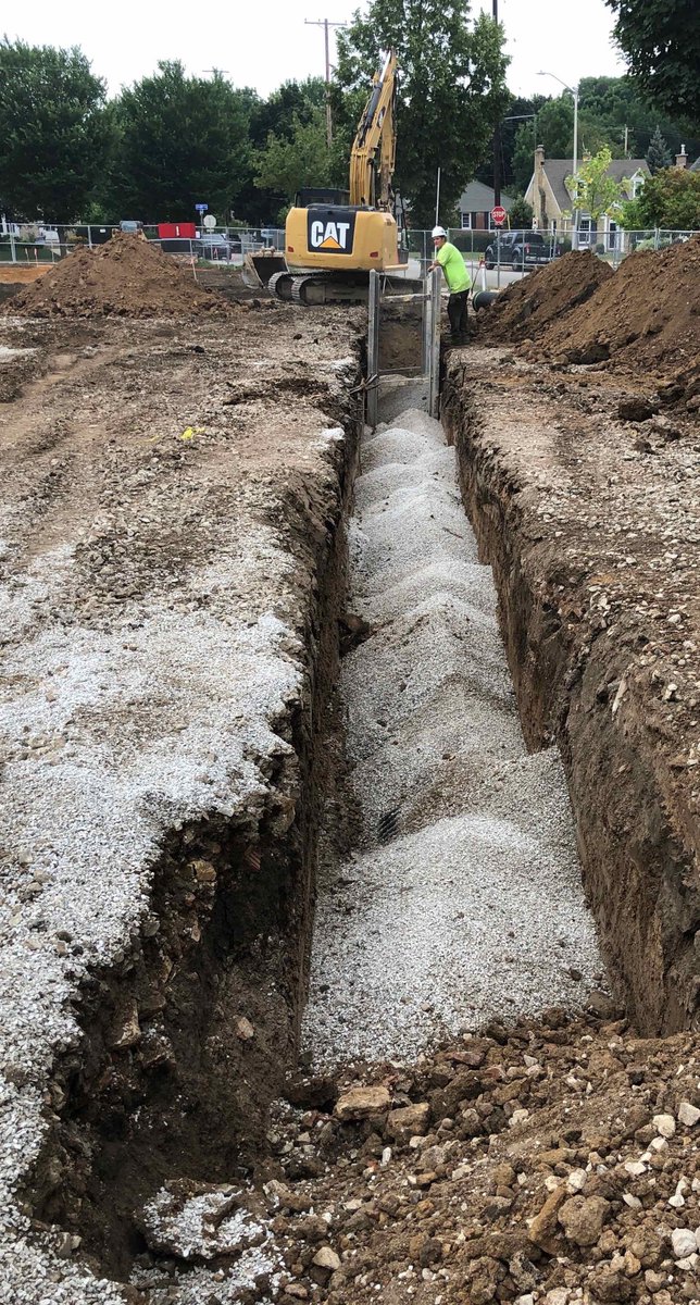 Earlier this month, crews put the finishing touches on <a href="/TosaMcKinley/">McKinley Elementary</a> including the stone and layout on the south side, site utility work and laying out topsoil at the ball field. 🚧 #TosaProud