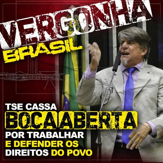 BocaAbertaOf's tweet photo. MAIS UM GOLPE UM TAPETÃO...O CRIME QUE COMETI FOI TRABALHAR e DEFENDER os DIREITOS do POVO...BATER de FRENTE COM ESTE SISTEMA PORCO...VOTAMOS a FAVOR do VOTO IMPRESSO...FICAMOS ao LADO do PRESIDENTE...E HOJE os MINISTROS do T.S.E CASSARAM o MANDATO do POVO SEM CRIME...!!! https://t.co/Lnw9x00dqh