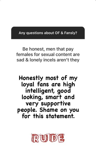 Dumbest thing I read today. Even after the OF statement. What’s fucking wrong with people? ? https://t