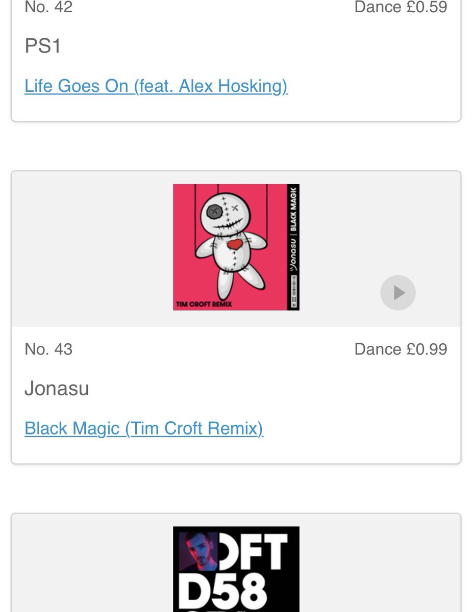 TimCroft20's tweet image. Amazing to see my remix of @jonasuofficial -Black Magic #43 of the @iTunes Dance UK charts today.