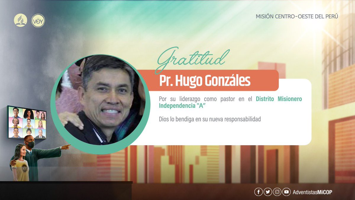 AdventistaMiCOP's tweet photo. Agradecemos al Pr. Hugo Gonzáles por su liderazgo como pastor Distrital en nuestro campo misionero. 🙏🏻 Dios bendiciendo su ministerio. #JuntaMiCOP https://t.co/c0RIjEaVbo