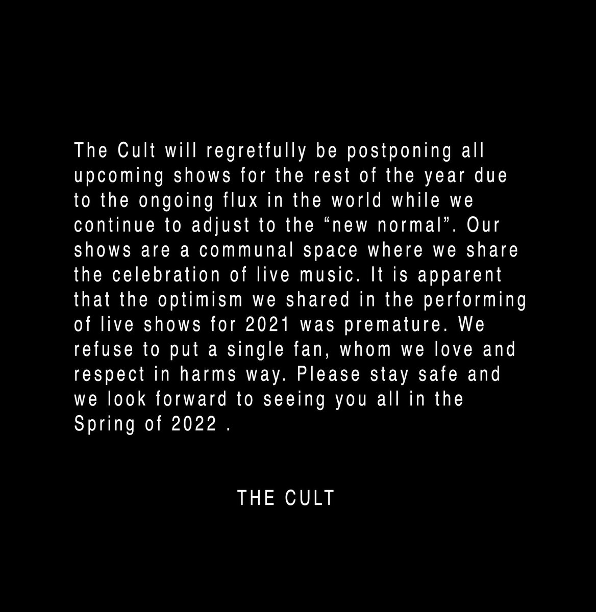 THE CULT tweet media