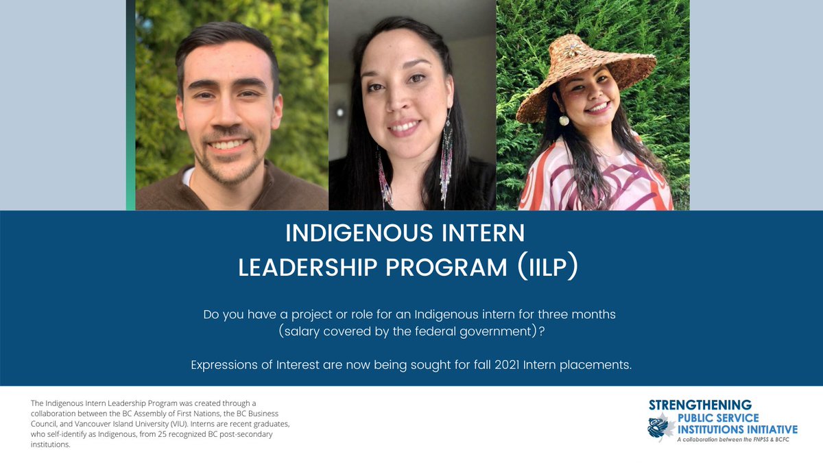There's less than a week left to put in your Expression of Interest to host an Indigenous intern! Apply now! 

Deadline: August 31, 2021!

For more information, please visit our website: ow.ly/3GYF50FRuxW...