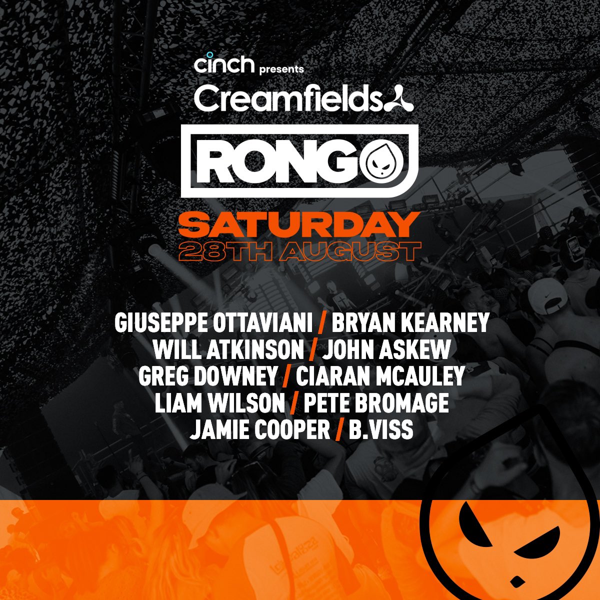 bryankearney's tweet image. Lineup for the @rongevents arena @Creamfields this weekend, buzzing for it 👍🏻#Creamfields #trance #techno #kearnage