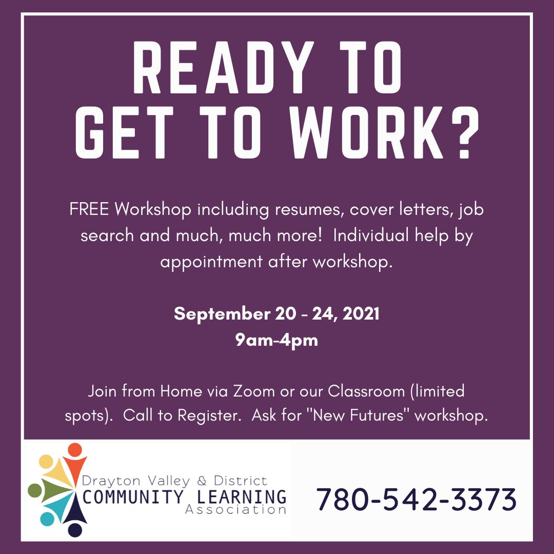 DVCommLearning's tweet image. Need help with your resume?  Here&apos;s a 1 week workshop that covers all areas of job search.  Learn networking, interview skills, job market updates and more!

#dvdcla #adultlearning #draytonvalley #brazeaucounty #learnfeelgoodrepeat #employability #careergoal #resume #jobsearch