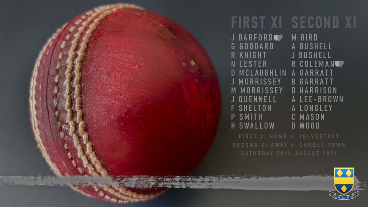 CogenhoeCC's tweet photo. Teams for this Saturday. The last league fixtures before the knockout Cup begins. @oundletowncc @YelvertoftCC https://t.co/aFCwJ4tJZV