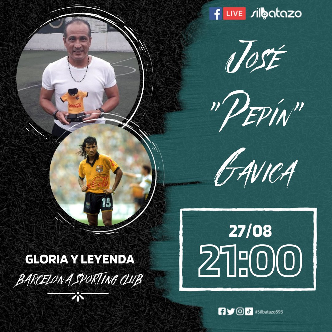 Silbatazo593's tweet photo. 📌 ENTREVISTA | Este viernes 27/08 tendremos una charla imperdible con una de los más grandes ídolos del @BarcelonaSC, @pepingavica. ⭐🔝

Se parte de este momento dejando tus preguntas en la caja de comentarios y las leeremos EN VIVO. Conéctate a nuestro Facebook a las 21H. 🔜👌 https://t.co/1gCncOayvK