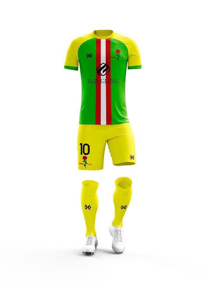 Primera y segunda vestimenta de esta campaña, cualquiera que lo desee puede conseguir su camiseta por encargo,tan solo 20€, sería de mucha ayuda hacia el club,muchas gracias a los colaboradores y a todos que han echo esta situación posible, vamos hasta el final vamos rosal!!