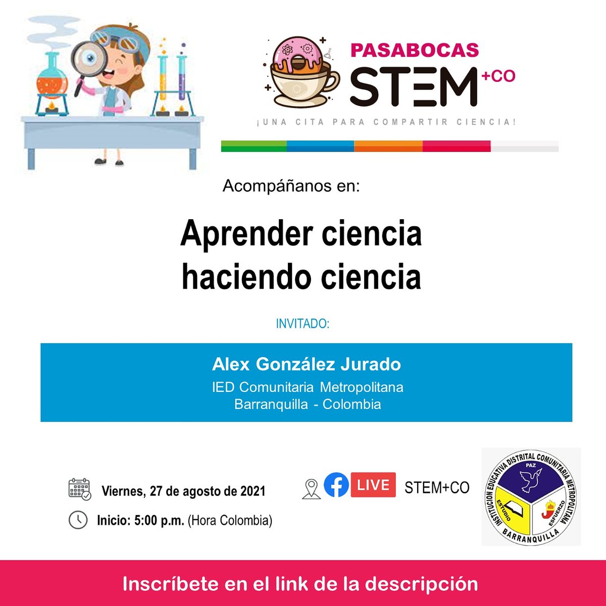 Llega una nueva cita para compartir Ciencia. 

Link de inscripción bit.ly/3gxSpXs

#STEM  #stemmasco
