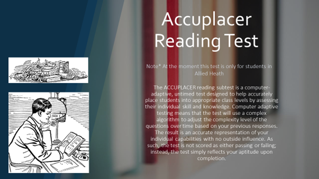 TestingCochise's tweet image. If you are in the Allied Health program you might be required to take the Reading test to illustrate your proficiency. Ask your advisor for the requirements for your program.  #college #education #acethattest #accelerateyourfuture #testingcenter #studentsuccess @cochisecollege