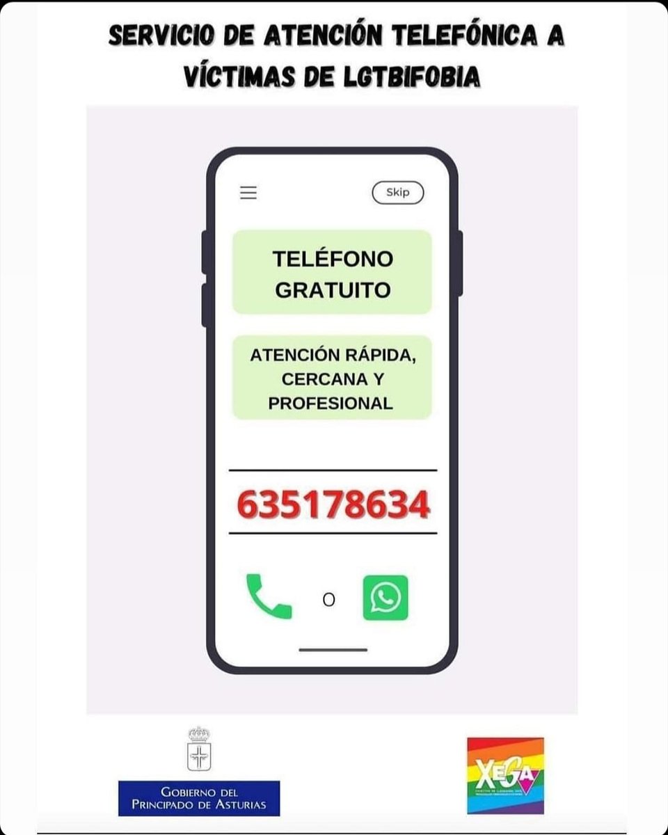 DiegoCourtade's tweet photo. Asturias servicio de atención telefónica a víctimas de LGHTBIFOBIA https://t.co/Vjg6xVWYzq