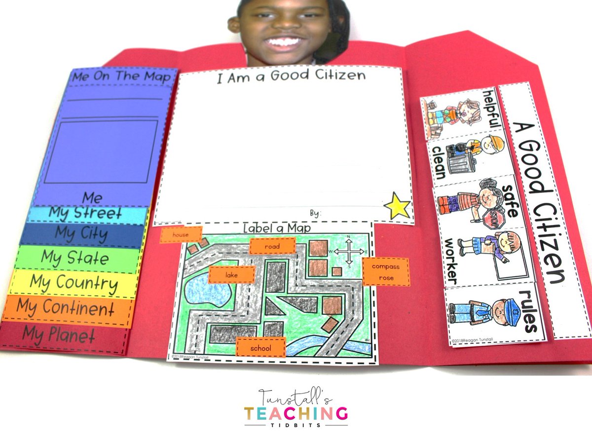 reagantunstall's tweet image. My favorite to teach Map Skills (me on the map) and community/being a good citizen.  Students create an individualized citizen booklet filled with learning bit.ly/3jeStNK
#socialstudies #iteach #meonthemap