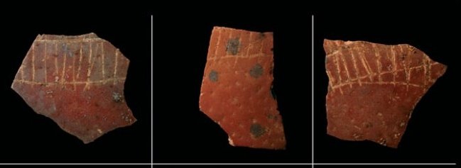 The Oldest form of proto writing on earth was discovered in Southern Africa, dating back to 60,000 years ago. In the Diepkloof Rock Shelter ostrich egg shell fragments were found inscribed with symbols used in a repeated pattern, believed to have been some type of messaging code.