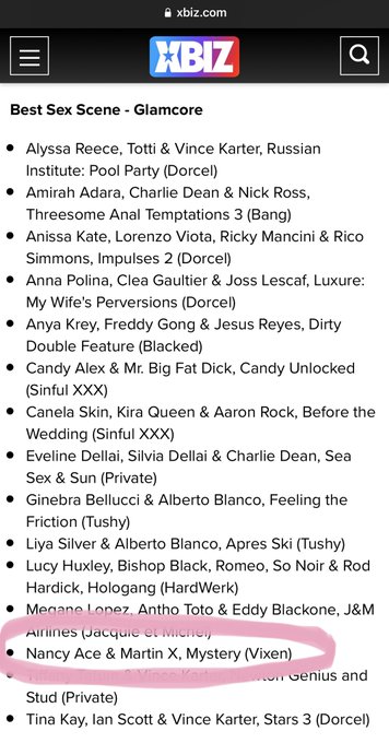 Our film was nominated for Best Sex Scene - Glamcore 🥳 thank you @julianagrandi and the whole team, we