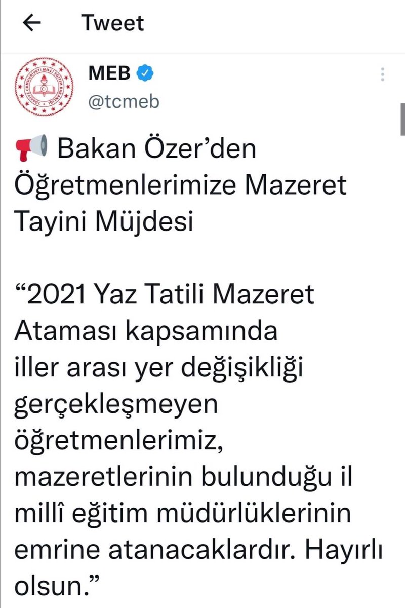Hayırlı uğurlu olsun.
İl emri bekleyen öğretmenlerimizle birlikte mücadele ettik kazandık.
Çabaları için Türk Eğitim Sen Genel Başkanı Sayın Talip Geylan ve 
çabalarımızı görmezden gelmeyen sayın Bakana teşekkür ediyoruz. 
TÜRK EĞİTİM-SEN AMASYA ŞUBESİ