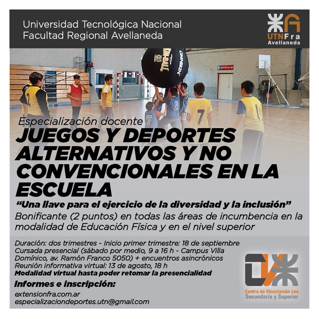 Propuesta de especialización en deporte de la escuela con puntaje para docentes de educación física de la provincia de Bs. As.
#juegosydeportesalternativos
#escuelaenmovimiento
#generoydeporte
<a href="/codasportsarg/">Ricardo Acuña (h)</a> 
<a href="/codasports/">CODASPORTS Argentina</a> 
<a href="/BAeducacion/">Educación PBA</a> 
<a href="/edufistic/">Educación Física</a>