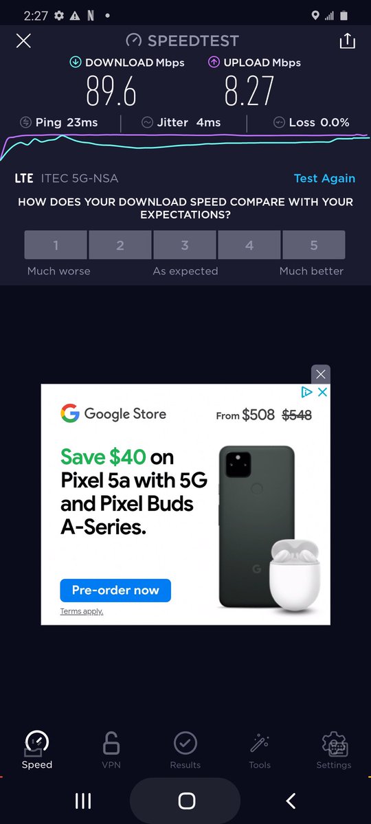 Upgraded our 4G core to a 5G core for the ITEC LTE today.   This speedtest is still on a 4G radio.  Stay tuned for 5G radio.